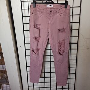 Distressed Pink Skinny Jeans
